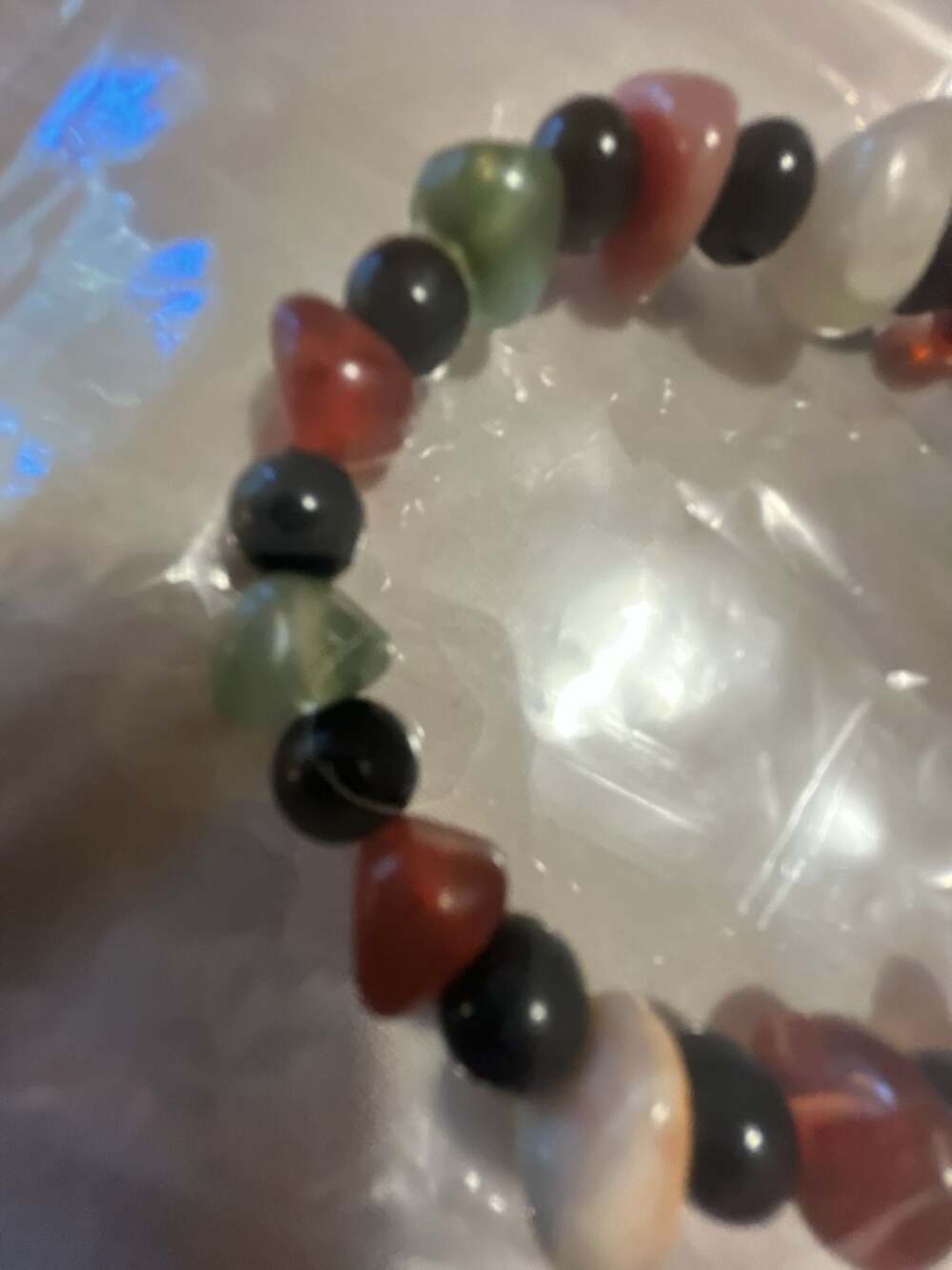 Multicolor Gemstone Crystal Chip And Bead Stretch Bracelet